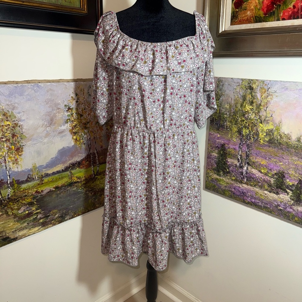 🌹 NINE BRITTON Floral Ruffle Dress size XXL